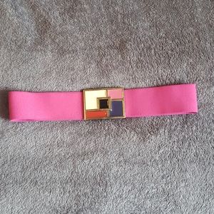 Vintage 80's enamel colorblock stretch belt